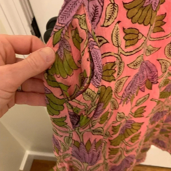 Banjanan Pink Floral Dress with Tie Waist and Tassels Size M - Picture 7 of 8